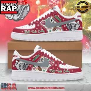 Alabama Crimson Tide Merry Christmas Air Force 1 Running Sneakers Shoes