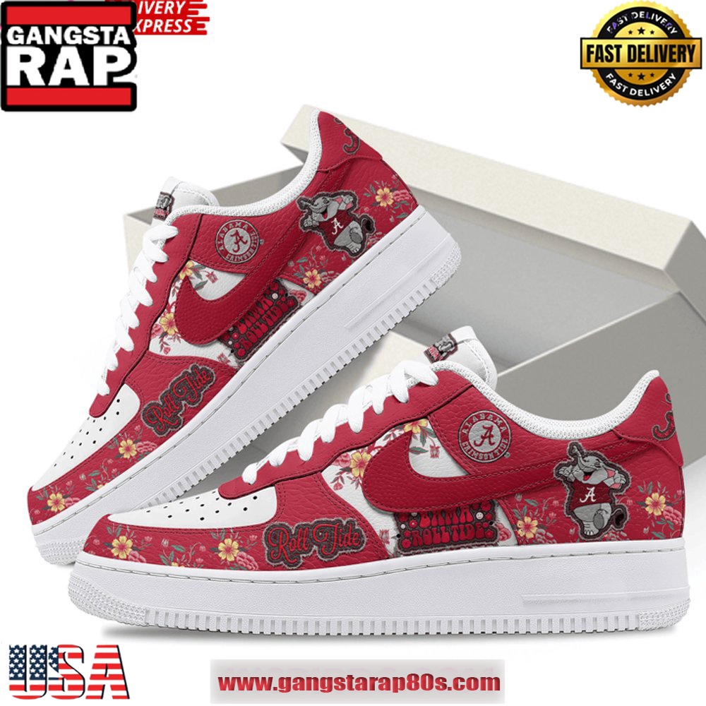Alabama Crimson Tide Roll Tide Limited Edition Air Force 1 Running Sneakers Shoes Alabama Crimson Tide Roll Tide Limited Edition Air Force 1 Running Sneakers Shoes