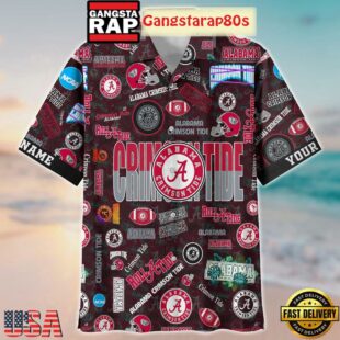 Alabama Crimson Tide Solgan Roll Tide Roll True Fan Spirit Custom Name Aloha Hawaiian Shirt