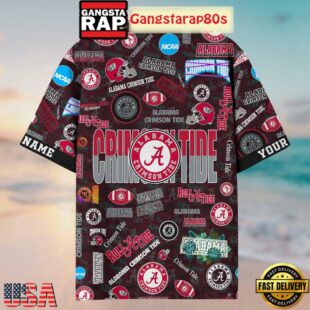 Alabama Crimson Tide Solgan Roll Tide Roll True Fan Spirit Custom Name Aloha Hawaiian Shirt