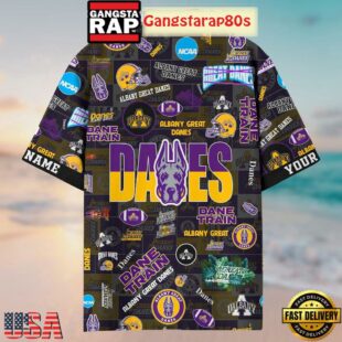 Albany Great Danes Solgan Dane Train True Fan Spirit Custom Name Aloha Hawaiian Shirt