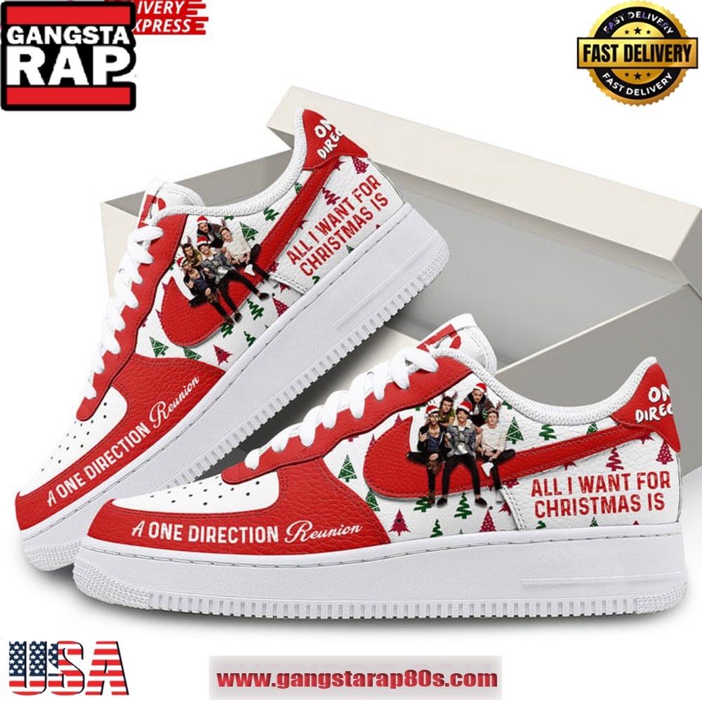 All I Want for Christmas is One Direction Limited Edition Air Force 1 Sneakers Shoes All I Want for Christmas is One Direction Limited Edition Air Force 1 Sneakers Shoes