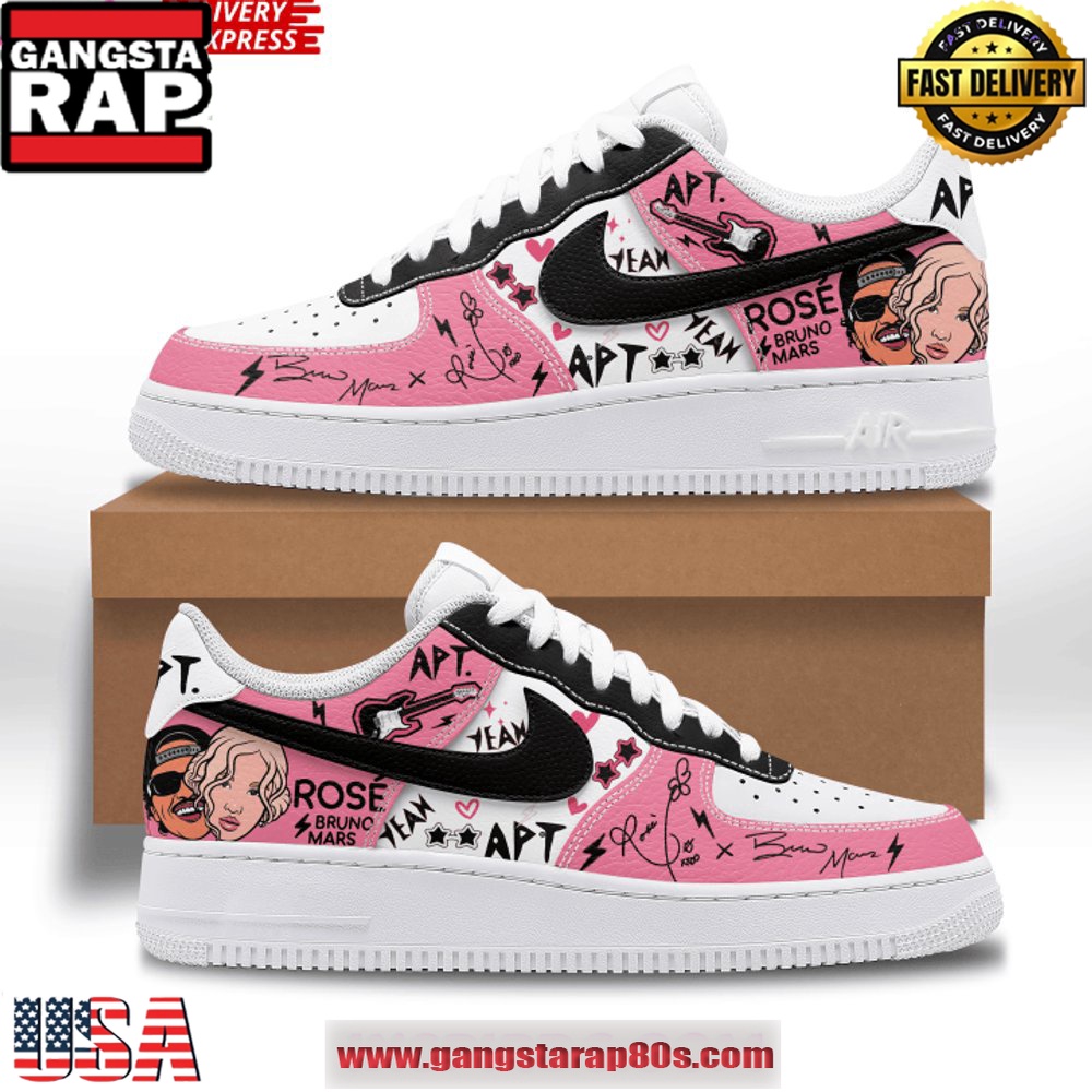 APT Bruno Mars x Ros? Limited Edition Air Force 1 Running Sneakers APT Bruno Mars x Ros? Limited Edition Air Force 1 Running Sneakers
