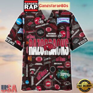 Arkansas Razorbacks Solgan Go Hogs True Fan Spirit Custom Name Aloha Hawaiian Shirt