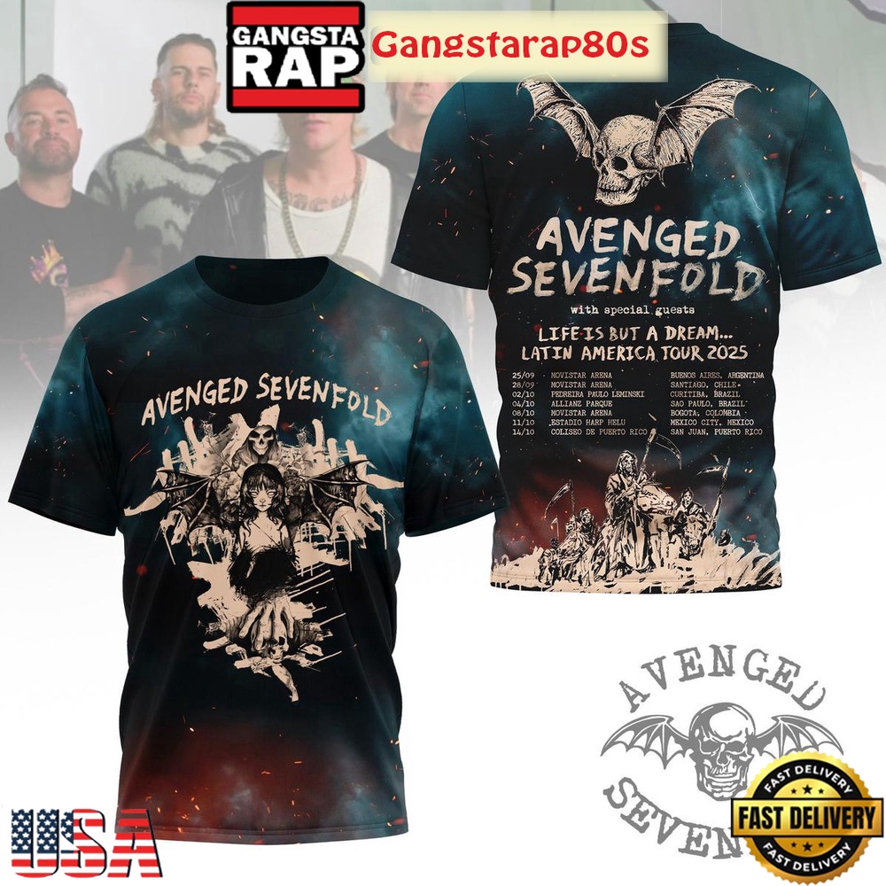 Avenged Sevenfold Life Is But A Dream Tour 2025 Shirt Avenged Sevenfold Life Is But A Dream Tour 2025 Shirt