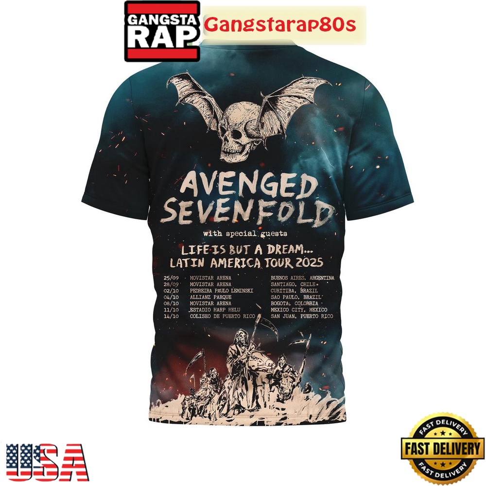 Avenged Sevenfold Life Is But A Dream Tour 2025 Shirt Avenged Sevenfold Life Is But A Dream Tour 2025 Shirt