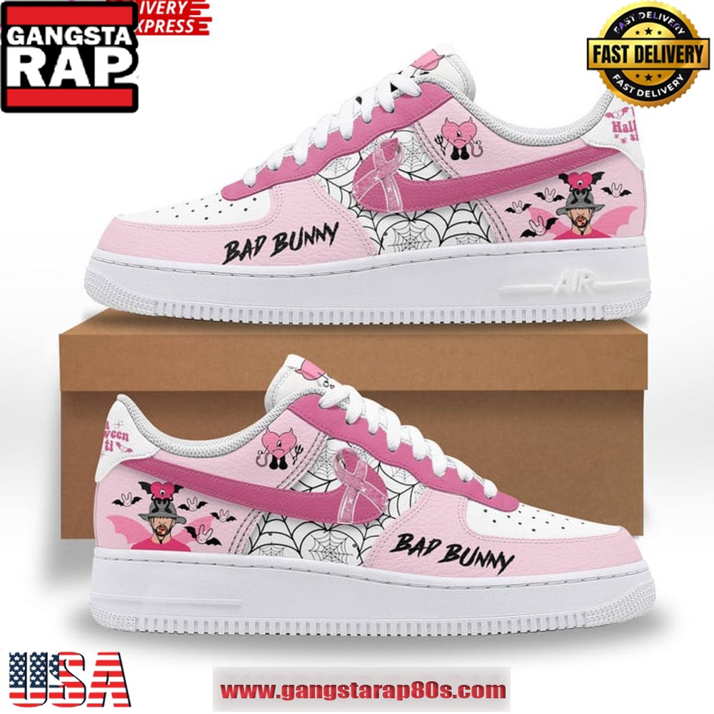 Bad Bunny Halloween Limited Edition Air Force 1 Running Sneakers Shoes Bad Bunny Halloween Limited Edition Air Force 1 Running Sneakers Shoes