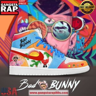 Bad Bunny Tropical Vibes Limited Edition Air Jordan 1 Running Sneakers