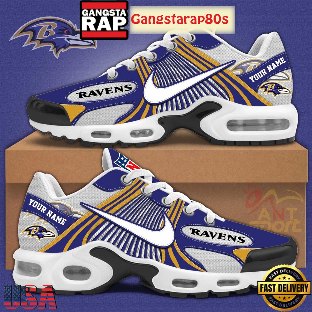 Baltimore Ravens New Season 2025 Custom Air Max Plus Shoes Baltimore Ravens New Season 2025 Custom Air Max Plus Shoes
