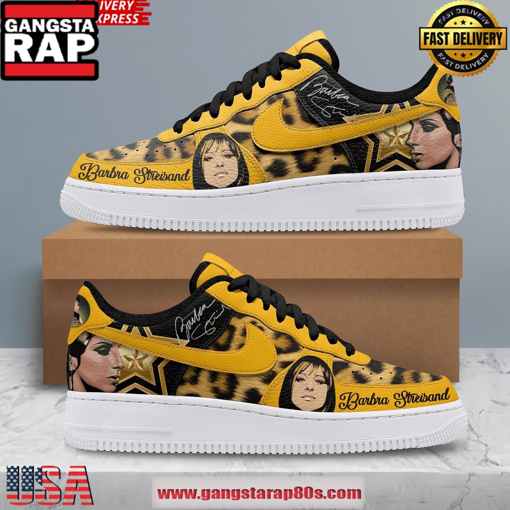 Barbra Streisand Golden Star Limited Edition Air Force 1 Shoes Running Sneakers Barbra Streisand Golden Star Limited Edition Air Force 1 Shoes Running Sneakers