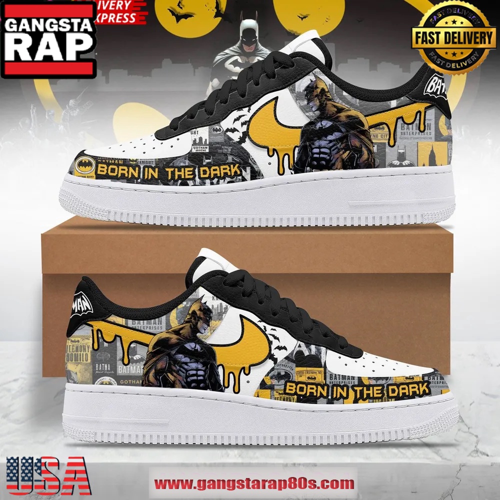 Batman Born In The Dark Limited Edition Air Force 1 Sneakers Shoes Batman Born In The Dark Limited Edition Air Force 1 Sneakers Shoes