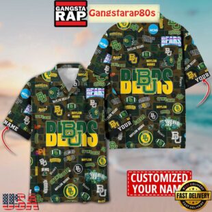 Baylor Bears Solgan Sic'em Bears True Fan Spirit Custom Name Aloha Hawaiian Shirt