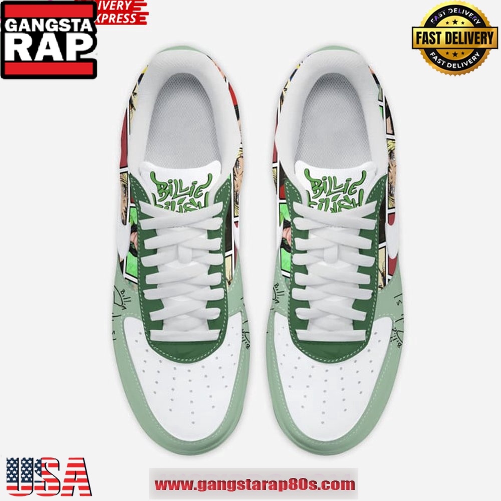 Billie Eilish Comic Style Limited Edition Air Force 1 Sneakers Shoes Billie Eilish Comic Style Limited Edition Air Force 1 Sneakers Shoes