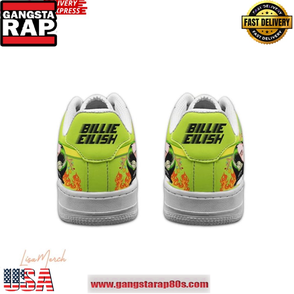 Billie Eilish Merry Christmas Limited Edition Air Force 1 Running Sneakers Shoes Billie Eilish Merry Christmas Limited Edition Air Force 1 Running Sneakers Shoes