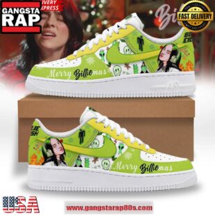 Billie Eilish Merry Christmas Limited Edition Air Force 1 Running Sneakers Shoes