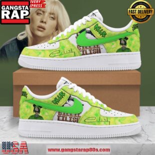 Billie Eilish Neon Vibes Limited Edition Air Force 1 Running Sneakers Shoes