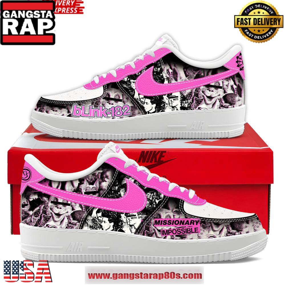Blink-182 Missionary Impossible Air Force 1 Running Sneakers Shoes Blink-182 Missionary Impossible Air Force 1 Running Sneakers Shoes