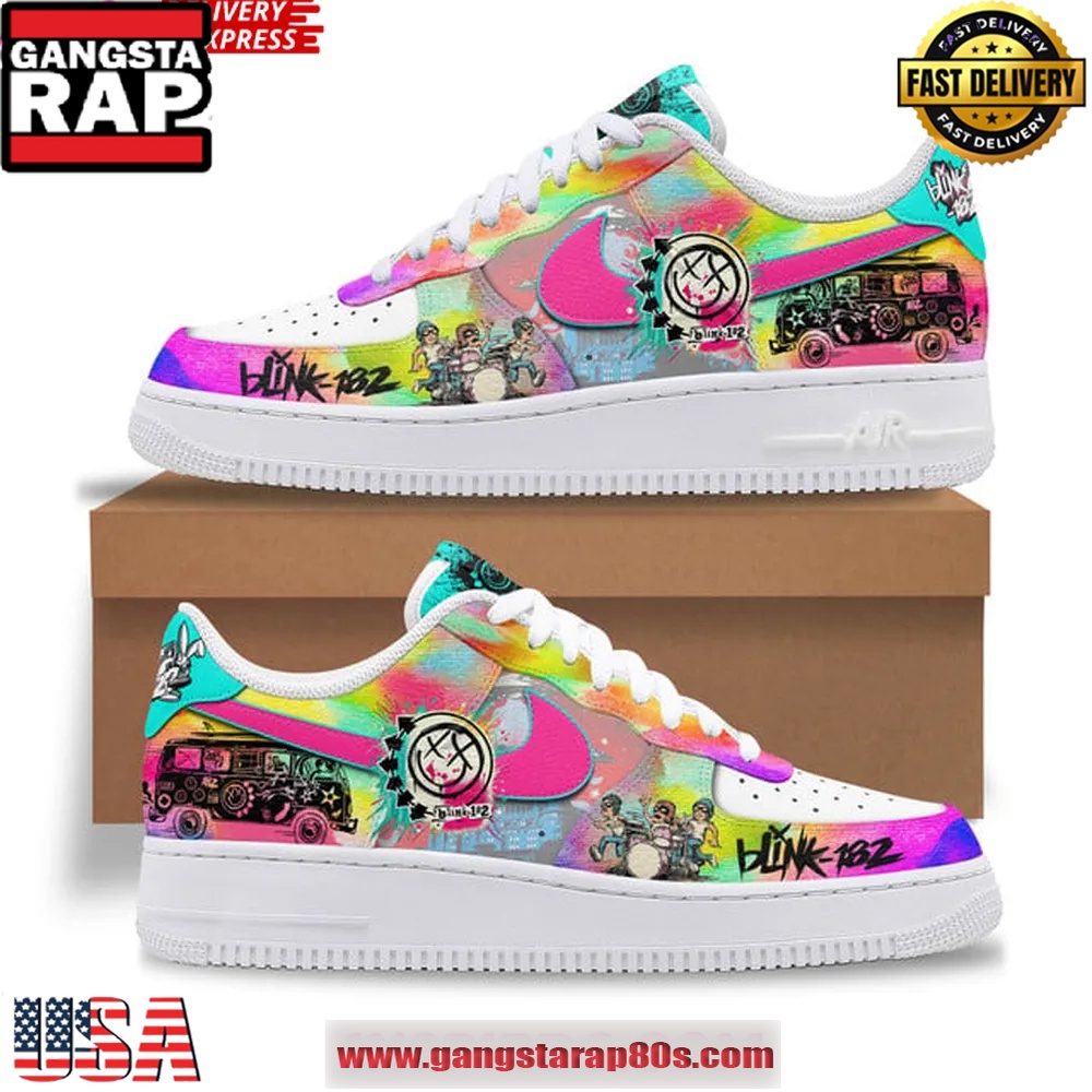 Blink-182 Neon Pop Punk Limited Edition Air Force 1 Shoes Running Sneakers Blink-182 Neon Pop Punk Limited Edition Air Force 1 Shoes Running Sneakers