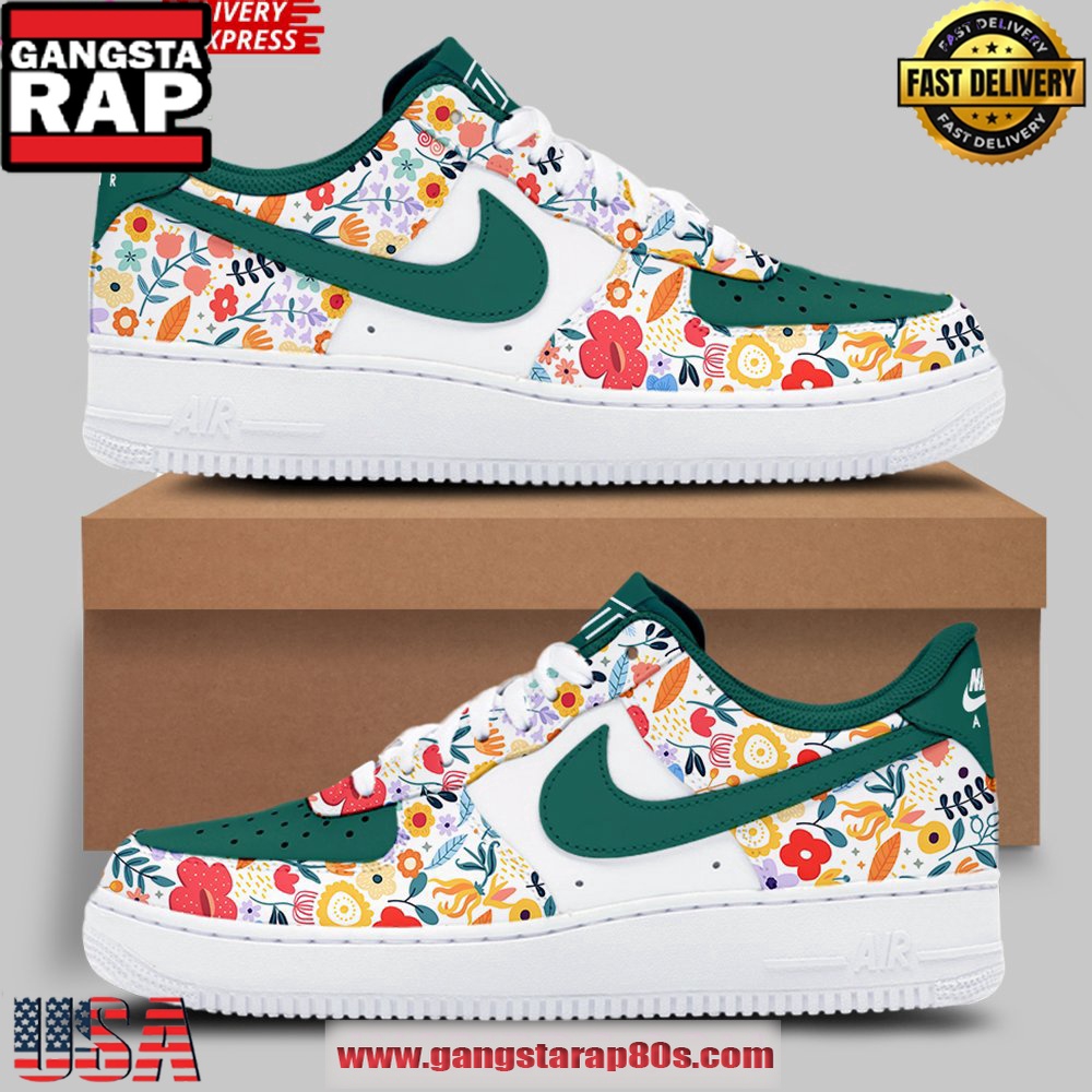 Boston Celtics Garden Flower Air Force 1 Running Sneakers Shoes Boston Celtics Garden Flower Air Force 1 Running Sneakers Shoes