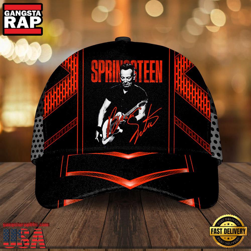 Bruce Springsteen Playing Guitar Classic Cap Hats Bruce Springsteen Playing Guitar Classic Cap Hats