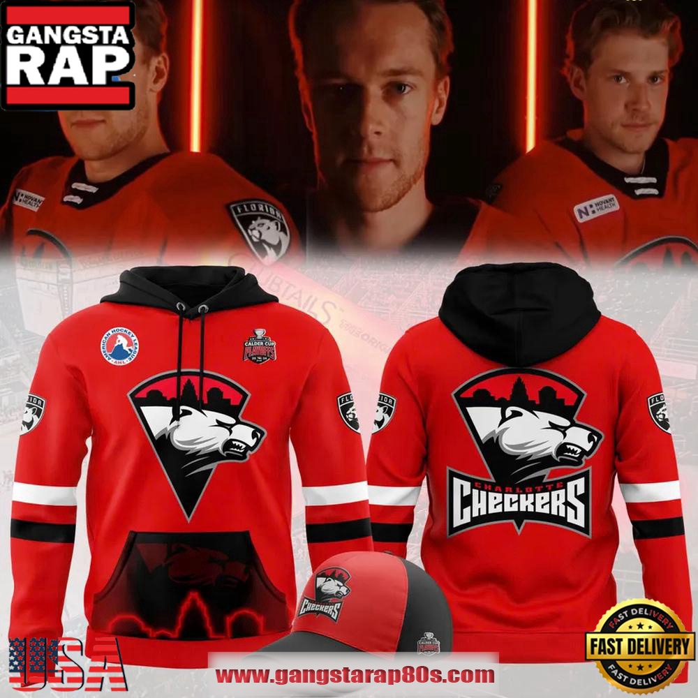 Charlotte Checkers Calder Cup Uniform 2025 Special Red Unisex Hoodie Charlotte Checkers Calder Cup Uniform 2025 Special Red Unisex Hoodie