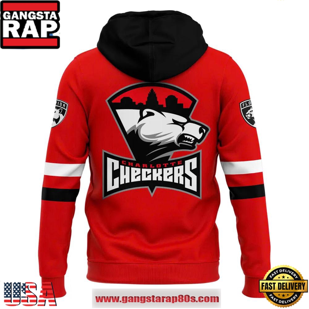 Charlotte Checkers Calder Cup Uniform 2025 Special Red Unisex Hoodie Charlotte Checkers Calder Cup Uniform 2025 Special Red Unisex Hoodie