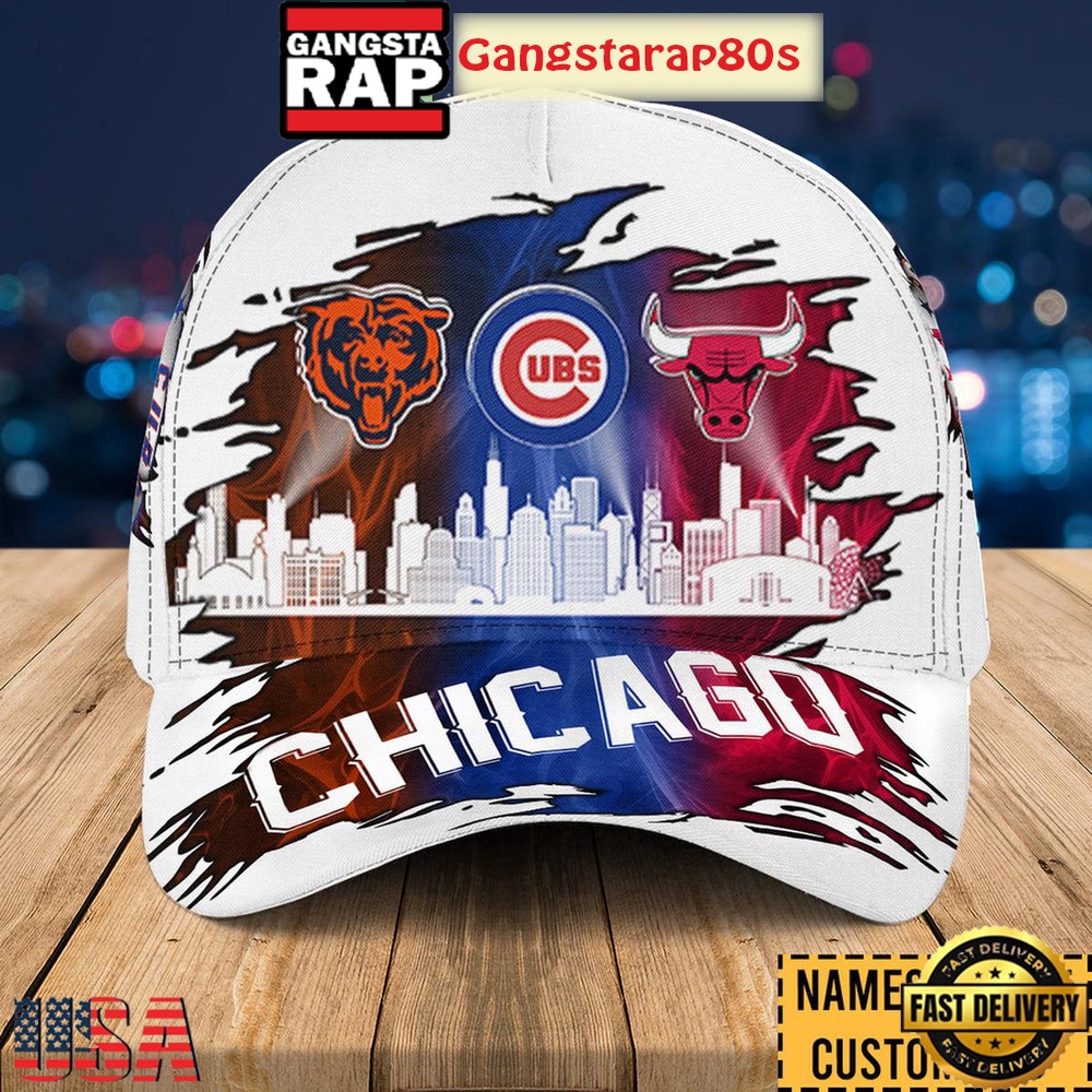 Chicago Bears Cubs And Bulls Custom Classic Cap Hats Chicago Bears Cubs And Bulls Custom Classic Cap Hats