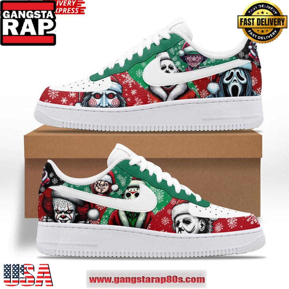 Christmas Killer Characters Limited Edition Air Force 1 Sneakers Shoes Christmas Killer Characters Limited Edition Air Force 1 Sneakers Shoes