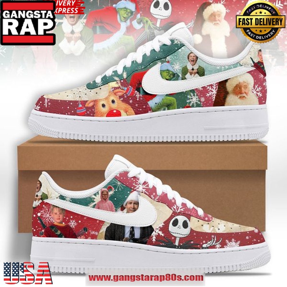 Christmas Movie Limited Edition Air Force 1 Sneakers Shoes Christmas Movie Limited Edition Air Force 1 Sneakers Shoes