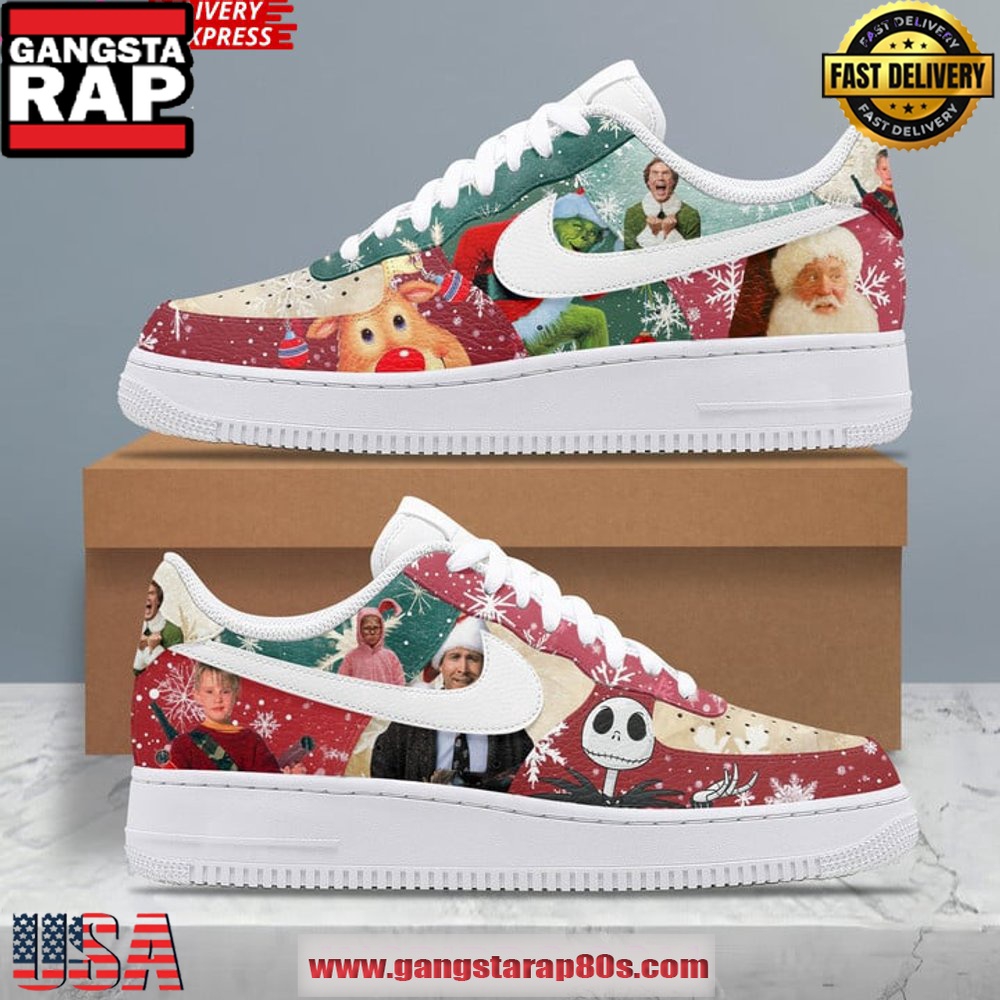Christmas Movie Limited Edition Air Force 1 Sneakers Shoes Christmas Movie Limited Edition Air Force 1 Sneakers Shoes