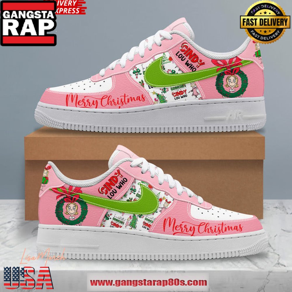 Cindy Lou Who Merry Christmas Limited Edition Air Force 1 Running Sneakers Cindy Lou Who Merry Christmas Limited Edition Air Force 1 Running Sneakers