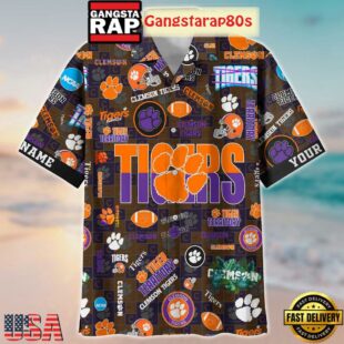 Clemson Tigers Solgan Tiger Territory True Fan Spirit Custom Name Aloha Hawaiian Shirt