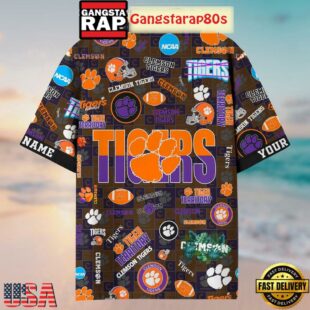 Clemson Tigers Solgan Tiger Territory True Fan Spirit Custom Name Aloha Hawaiian Shirt
