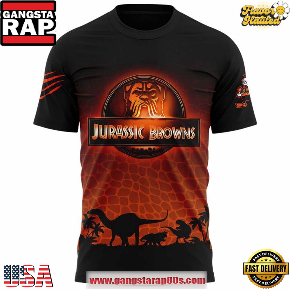 Cleveland Browns Jurassic Park 2025 Special 3D T Shirt Cleveland Browns Jurassic Park 2025 Special 3D T Shirt