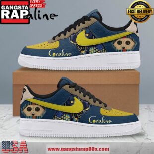 Coraline Halloween Limited Edition Nike Air Force 1 Running Sneakers Shoes