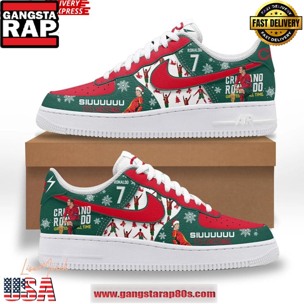 CR7 Siuu Christmas Limited Edition Air Force 1 Running Sneakers Shoes CR7 Siuu Christmas Limited Edition Air Force 1 Running Sneakers Shoes