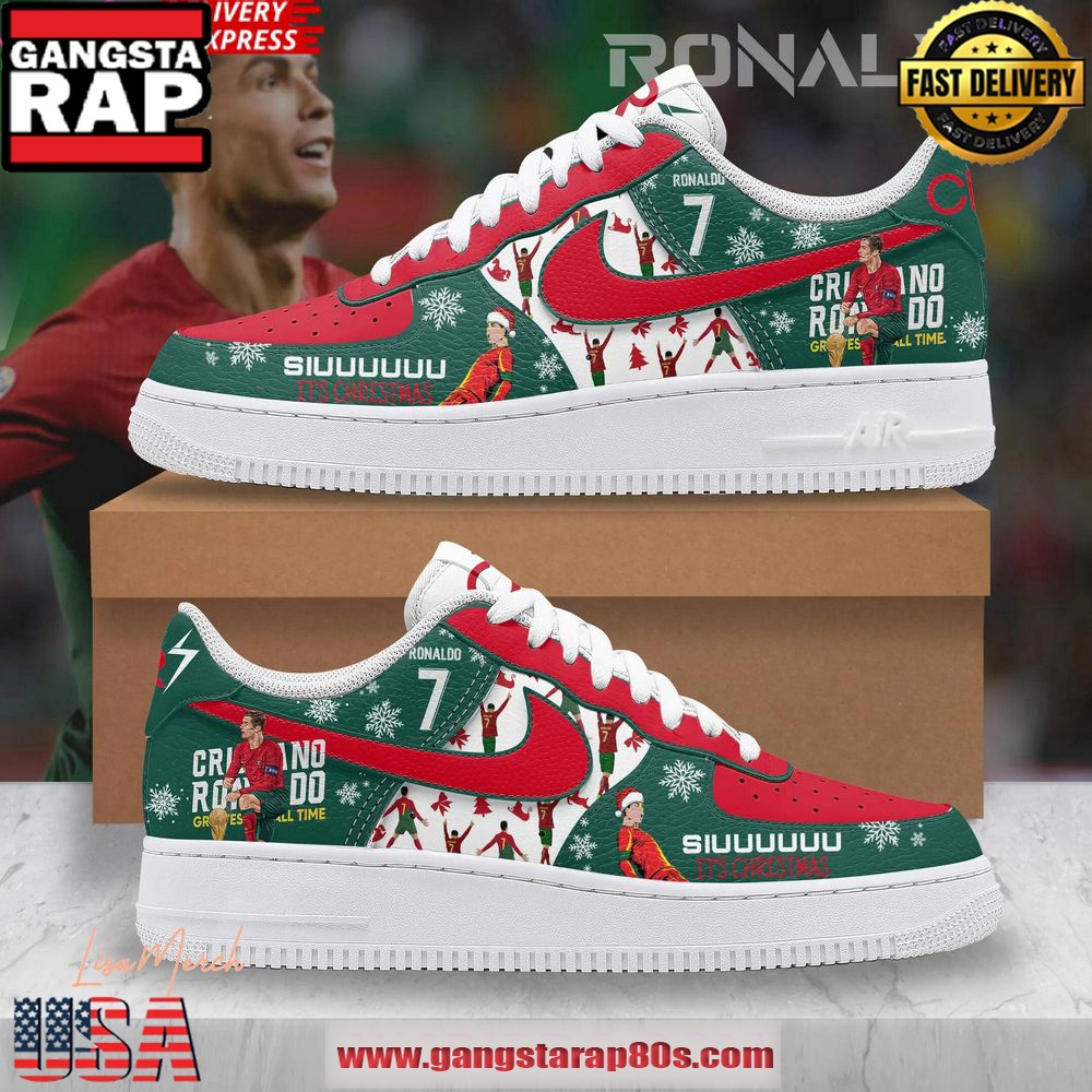 CR7 Siuu Christmas Limited Edition Air Force 1 Running Sneakers Shoes CR7 Siuu Christmas Limited Edition Air Force 1 Running Sneakers Shoes