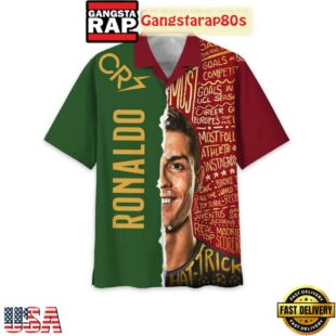 Cristiano Ronaldo Portugal Football Captain Siuu Aloha Hawaiian Shirt