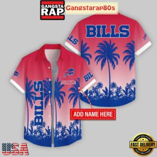Custom Name Buffalo Bills Flowers Hawaiian Shirt For Fans