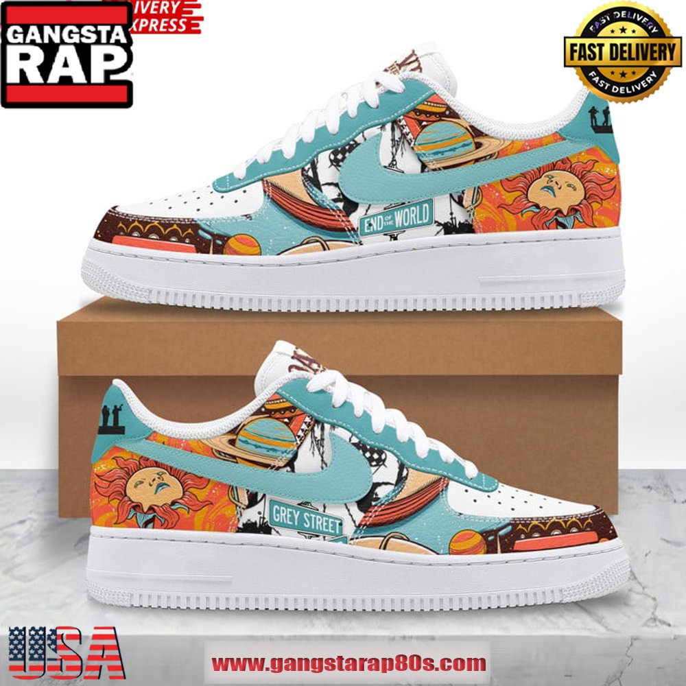 Dave Matthews Grey Street End of the World Air Force 1 Sneakers Shoes Dave Matthews Grey Street End of the World Air Force 1 Sneakers Shoes