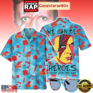 David Bowie We Can Be Heroes Just For One Day Aloha Hawaiian Shirt