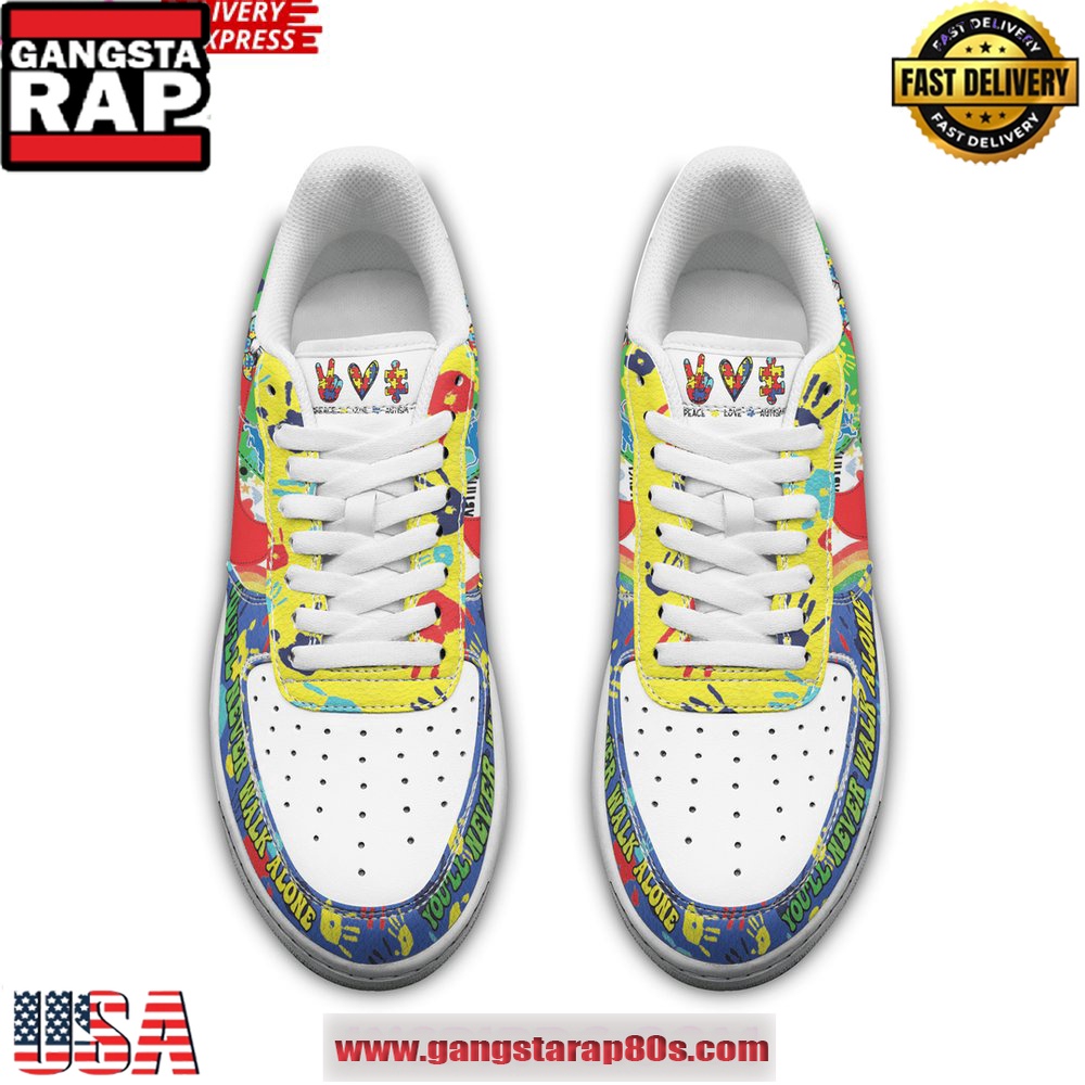 Detroit Lions Autism Awareness Air Force 1 Running Sneakers Shoes Detroit Lions Autism Awareness Air Force 1 Running Sneakers Shoes