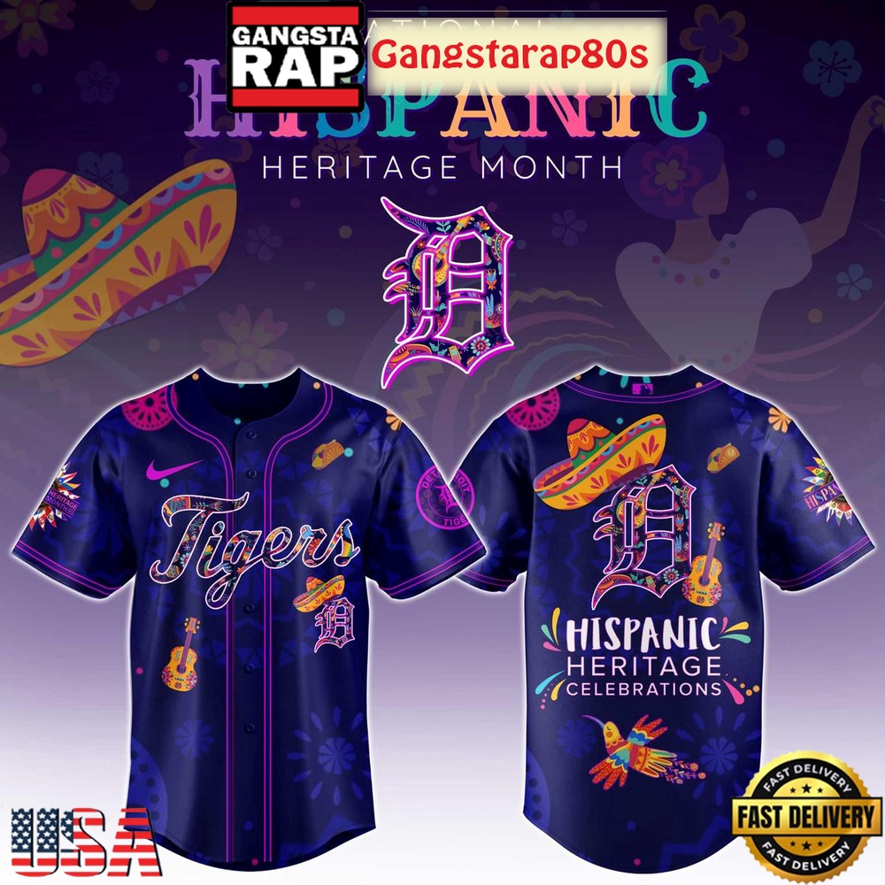 Detroit Tigers Hispanic Heritage Celebrations 2025 Unique Design Baseball Jersey Detroit Tigers Hispanic Heritage Celebrations 2025 Unique Design Baseball Jersey