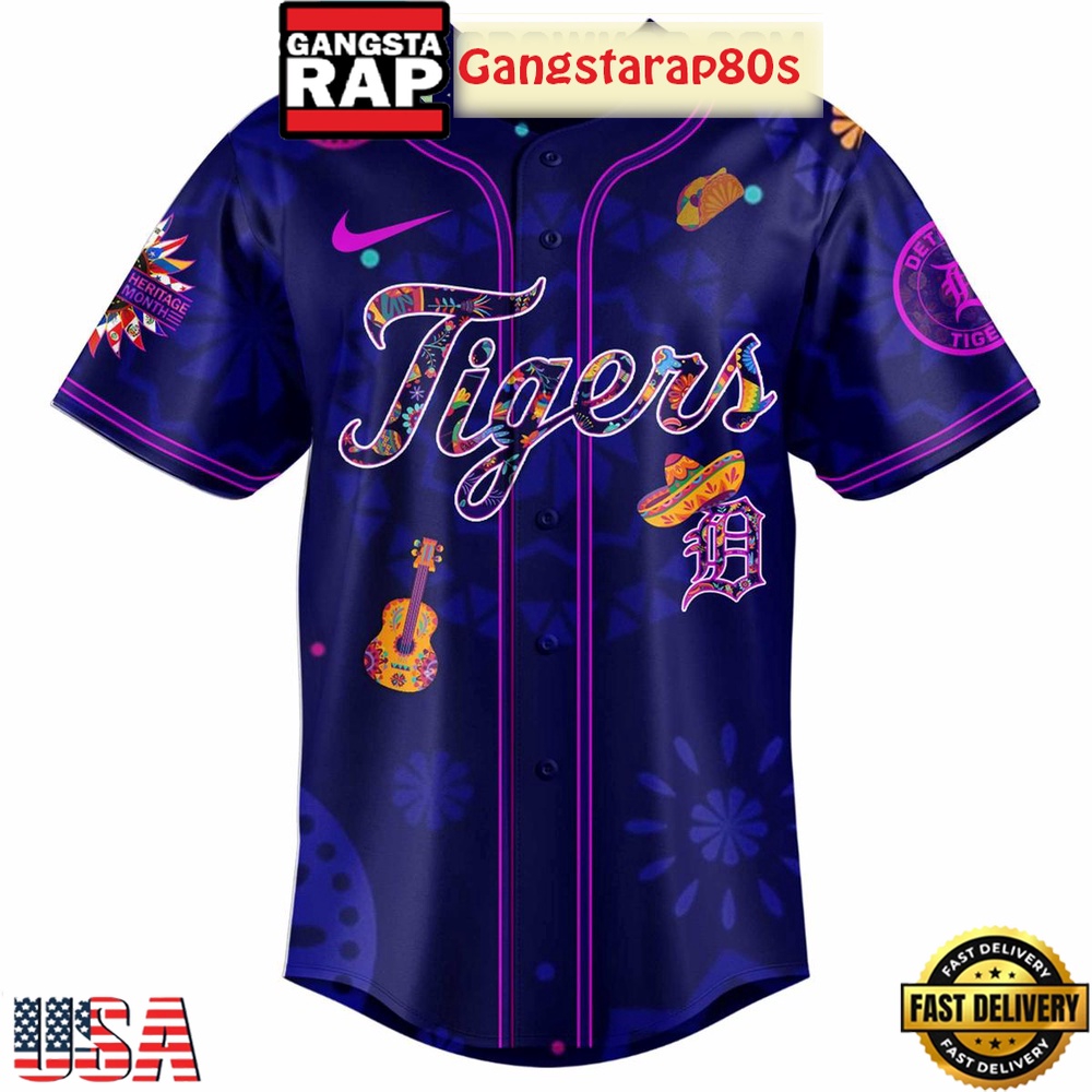 Detroit Tigers Hispanic Heritage Celebrations 2025 Unique Design Baseball Jersey Detroit Tigers Hispanic Heritage Celebrations 2025 Unique Design Baseball Jersey