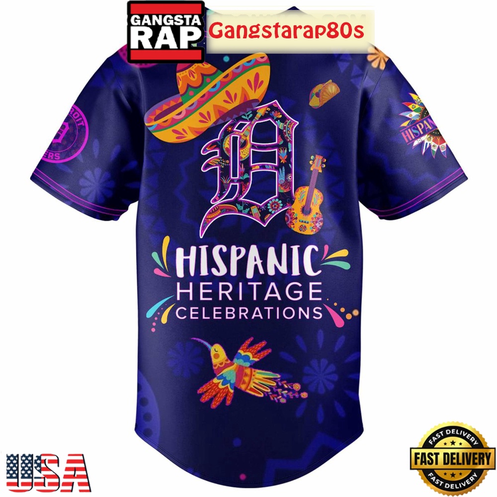 Detroit Tigers Hispanic Heritage Celebrations 2025 Unique Design Baseball Jersey Detroit Tigers Hispanic Heritage Celebrations 2025 Unique Design Baseball Jersey