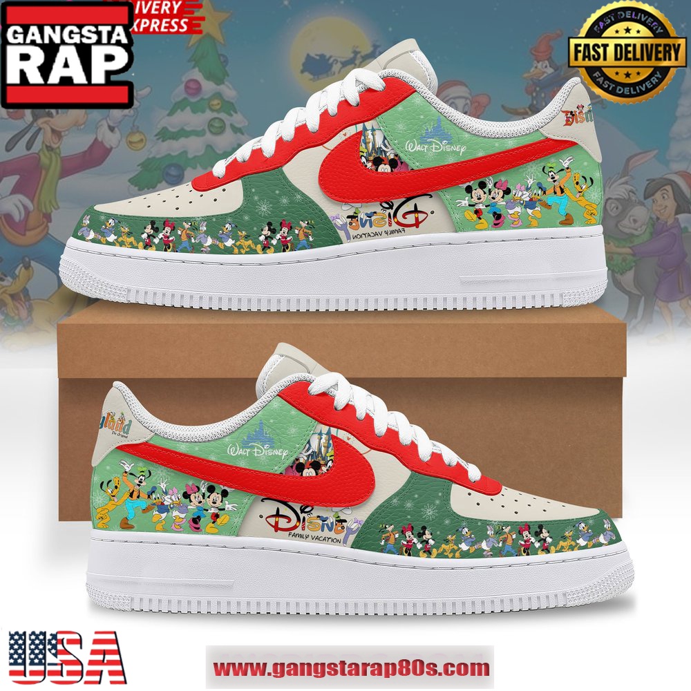 Disney Family Christmas Vacation Limited Edition Air Force 1 Running Sneakers Shoes Disney Family Christmas Vacation Limited Edition Air Force 1 Running Sneakers Shoes