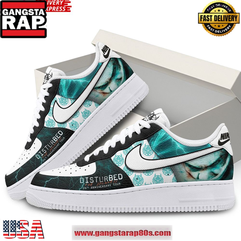 Disturbed 25th Anniversary Tour Limited Edition Air Force 1 Shoes Running Sneakers Disturbed 25th Anniversary Tour Limited Edition Air Force 1 Shoes Running Sneakers