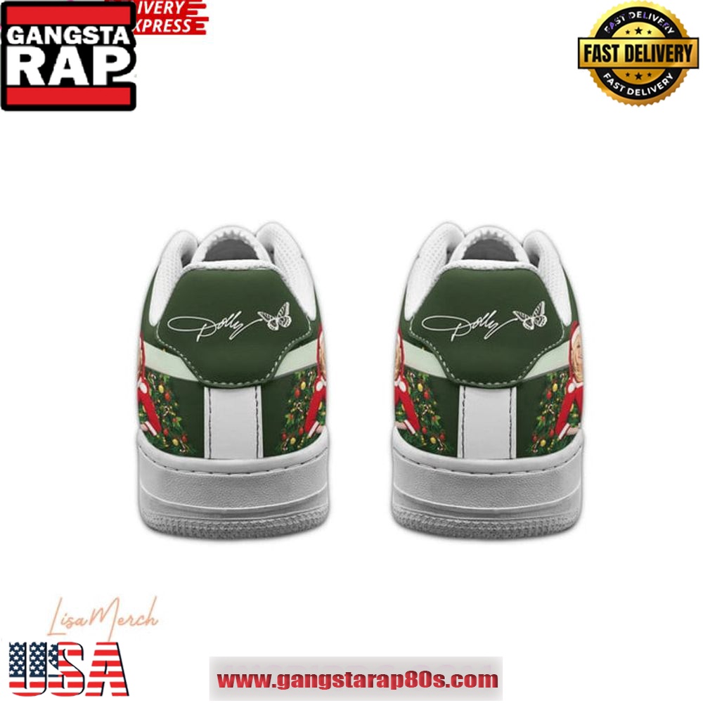 Dolly Parton Merry Dollymas Limited Edition Air Force 1 Running Sneakers Shoes Dolly Parton Merry Dollymas Limited Edition Air Force 1 Running Sneakers Shoes
