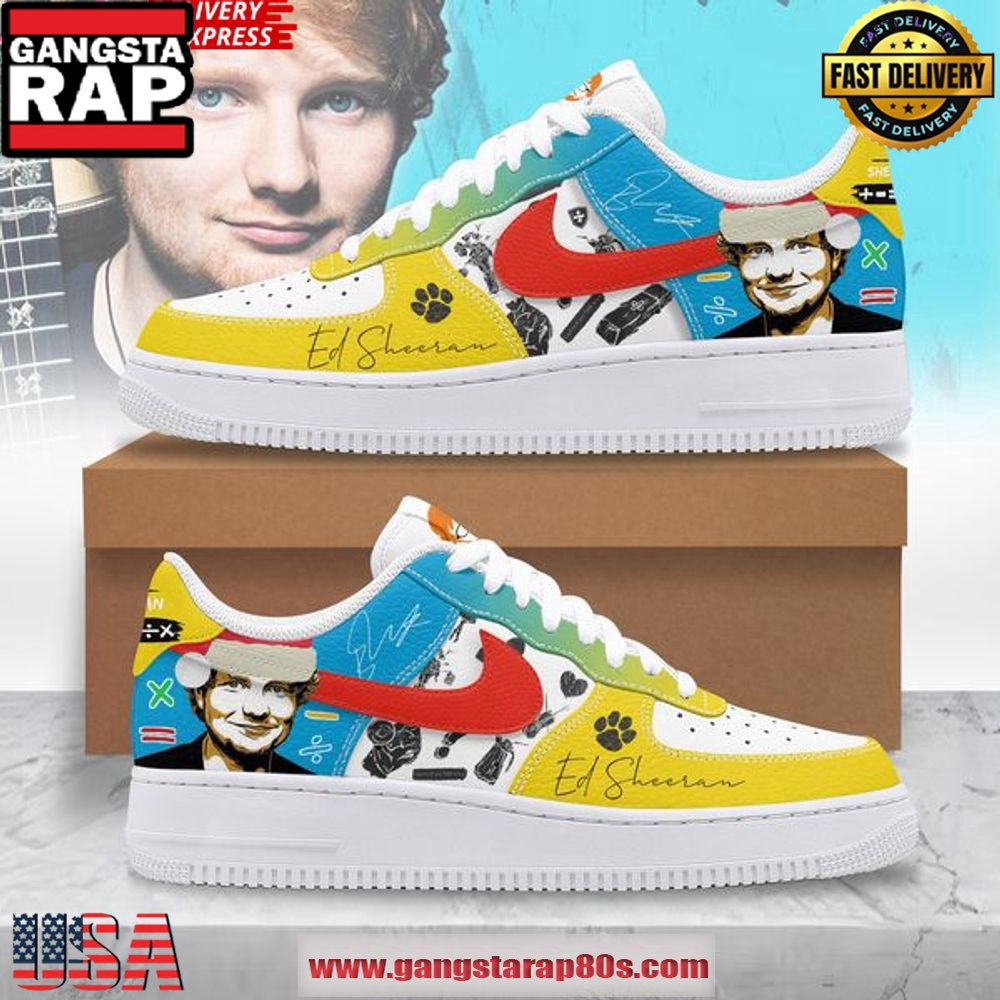 Ed Sheeran Christmas Limited Edition Air Force 1 Sneakers Shoes Ed Sheeran Christmas Limited Edition Air Force 1 Sneakers Shoes