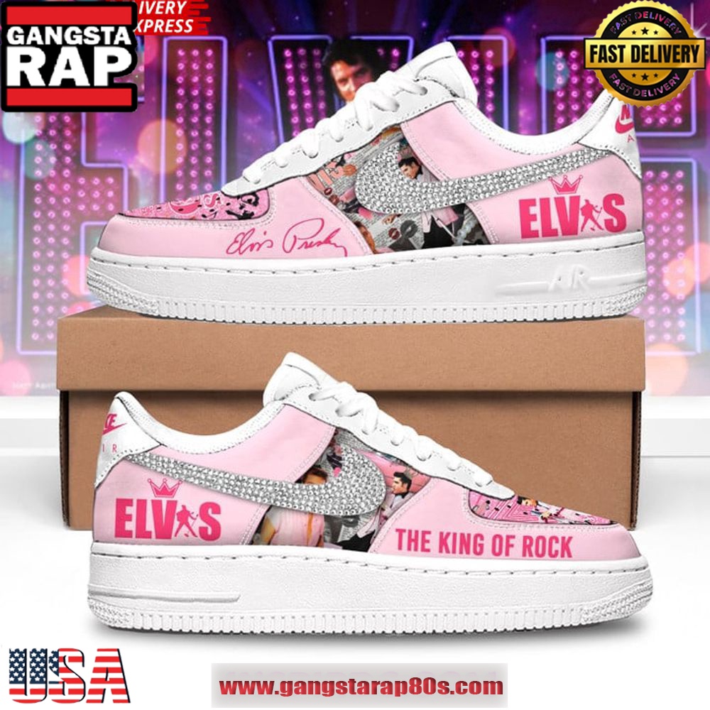 Elvis Presley King of Rock 90th Anniversary Air Force 1 Sneakers Shoes Elvis Presley King of Rock 90th Anniversary Air Force 1 Sneakers Shoes